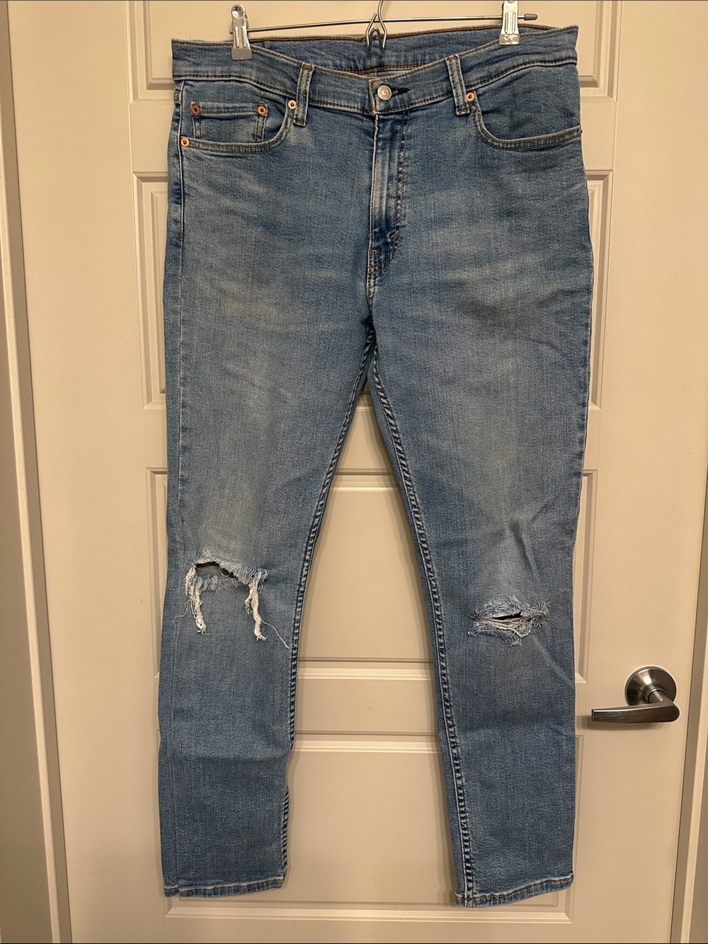 Slim Fit Light Blue Distressed Men’s Jeans
